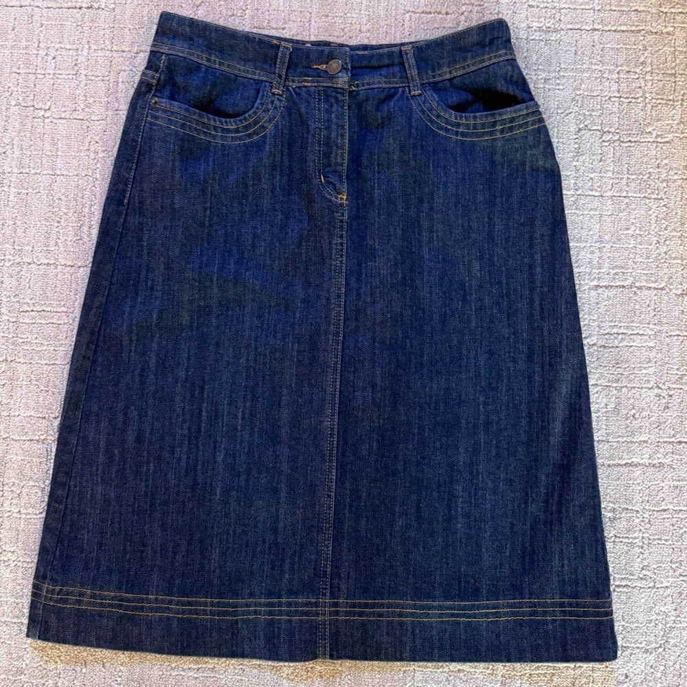 Boden denim A-Line Knee-Length Skirt size 8 long 8L US like new